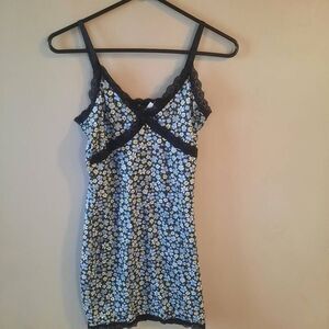 Divided Floral Slip Dress